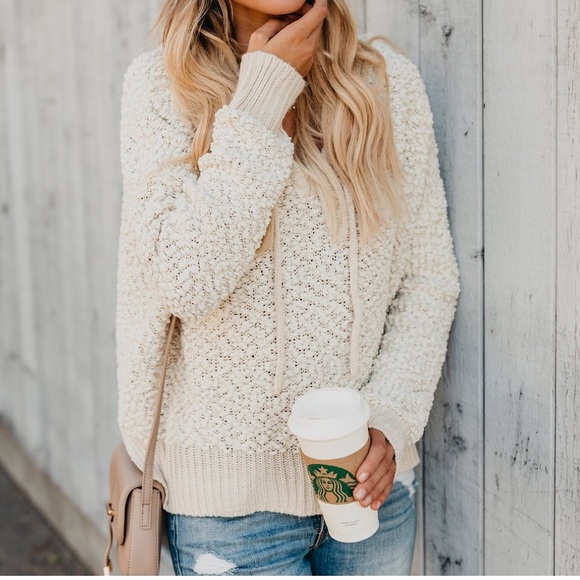 NWT Popcorn Drawstring Hoodie Sweater Sweatshirt - Picture 5 of 8